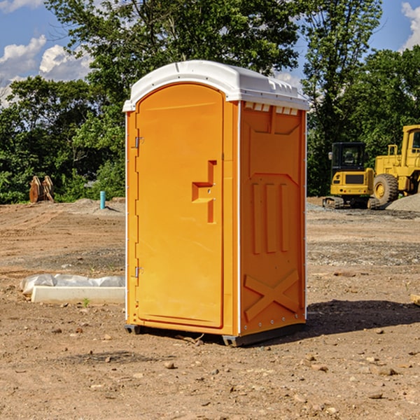 how often are the portable restrooms cleaned and serviced during a rental period in Kiester